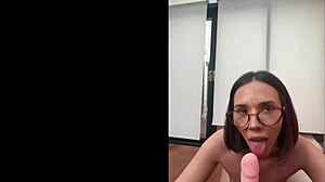 Naughty latina teacher dildos shaved pussy after rough class