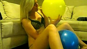 sophie i meant balloons... fingering my hairy pussy with toys in bathroom webcam