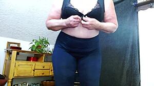 dawn's fat ass shakes in tight leggings during intense orgasm denial tease