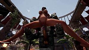 lara croft pussy grinds rock hard cock in 3d hentai game animation creampie