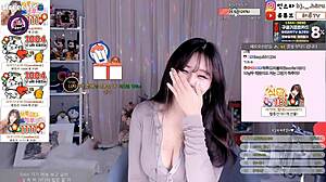 sexy korean big tits babe dances erotically for fans