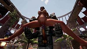 lara croft pussy grinds rock hard cock in 3d hentai game animation creampie