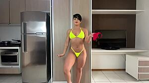 Yanne moura sexy athletic ass tries hot bikinis