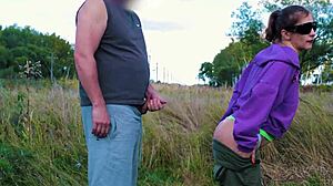 stranger's perfect latina ass catches guy jerking off for wild outdoor fuck!