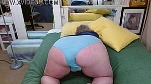 Blue granny panties wet fingering hairy mature pussy for luke