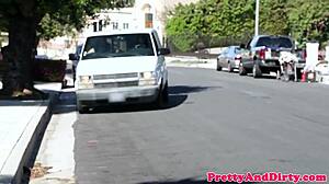 Glamcore Busty Milf Takes Hard Railing from Two Cocks in Close-Up Threesome Spitfest