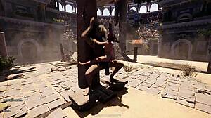 ancient statue ravages lara croft's holes with massive creampie gangbang