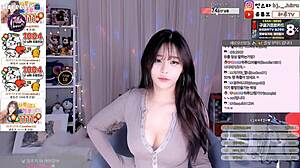 sexy korean big tits babe dances erotically for fans