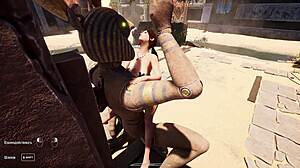 ancient statue ravages lara croft's holes with massive creampie gangbang