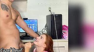 Girlfriend caught watching porn gets dominated spanked and stripped by boyfriend