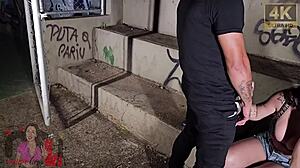 Monica Lima hotwife flashes public square then takes all cocks