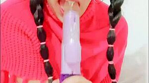 i couldn't stop watching playful blue's full squirt solo dildo play uncensored