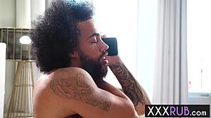 wet slippery nuru massage turns into sex with big ass milf lacey jayne