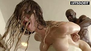 Stella Cox stretched gaping by two black cocks anal dp