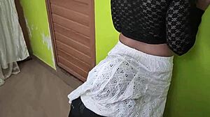 horny indian college girl fucks boyfriend in private bedroom