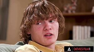 naughty babysitter scarlett alexis bends over for rough anal pounding on shift