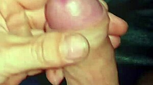 solo amateur demonstrates intense two finger cock jack off