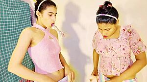 Uttaran20 Milf Pounds Petite Teen in FFM Threesome