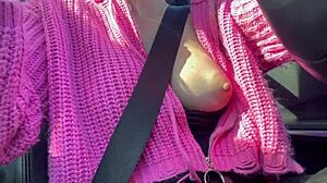 ITALIANA ARTEMISIA flashes JUICY TITS on sexy car ride!