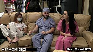 patient blaire celeste moans to hitachi orgasm from doctor in tampa hospital backstage!