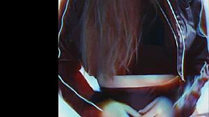 aesthetic babes tease in leather stockings on cam