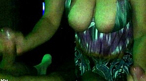 my wife double handjob sucking me and friend