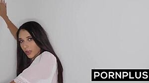 aria sloane slides silky wet pussy tight on monster cock missionary style