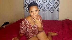 mom masturbates in bedroom showing off her big brown pussy