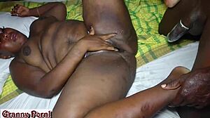 unsatisfied ebony milf battles huge cocks in threesome doggystyle ass pounding