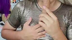 transsexual tests vagina while masturbating solo