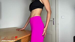 asian teen lewdluna humps desk dry object fetish solo tight pussy moan