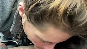 Whoa, hooker slurps every cum drop off customer's throbbing dick post-blowjob!