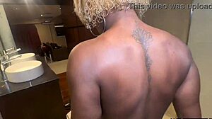 my ebony girl in the shower begs for my cock to drill her juicy pussy