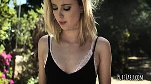 Blonde Takes Double Penetration Bent Over in Threesome