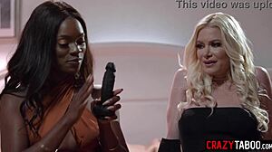 yo, horny blonde milf serene siren, you eating ana foxxx's black pussy yet?