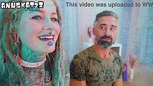 hippie goth takes huge cock anal ass to mouth gape skinny pierced