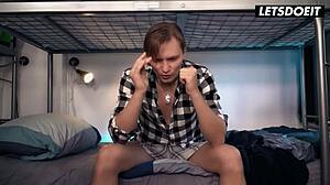 jenny wild moans riding cock in foreign hotel but who films her creampie?