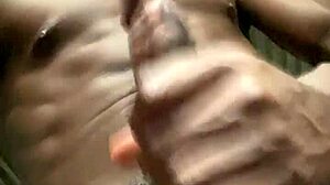 i got so horny stroking my big black cock till i milked it dry