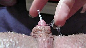 Wanna see her huge clit drip grool in wild play?