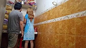 hubby eats peruvian wife pussy after she cooks then fucks her wet