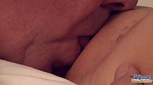 sexy blonde babe sucks old man cock doggystyle tight pussy swallows cum