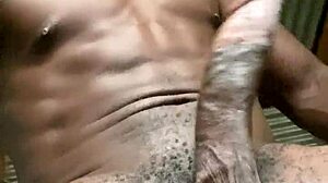i got so horny stroking my big black cock till i milked it dry