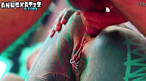 hippie goth takes huge cock anal ass to mouth gape skinny pierced