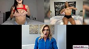 Stepdaughter, why masturbate when stepmom watches your shaved pussy?