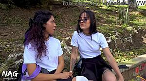 Hot students skip class for lesbian scissoring and pussy licking