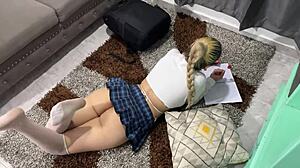 niece begs uncle for homework help but ends up fucked rough