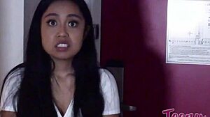 luna mills begs professor brogan to creampie her tight brunette slit