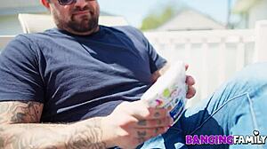 Stepdad Nails Tight Teen Petite Pussy Rough Spanking