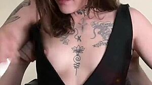 Hot sexy babe squeezes into too-small black dress part 2