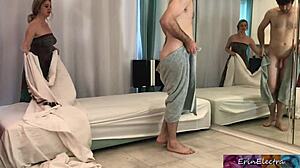 Horny masseuse Erin Electra rides client's monster cock cowgirl till cumshot